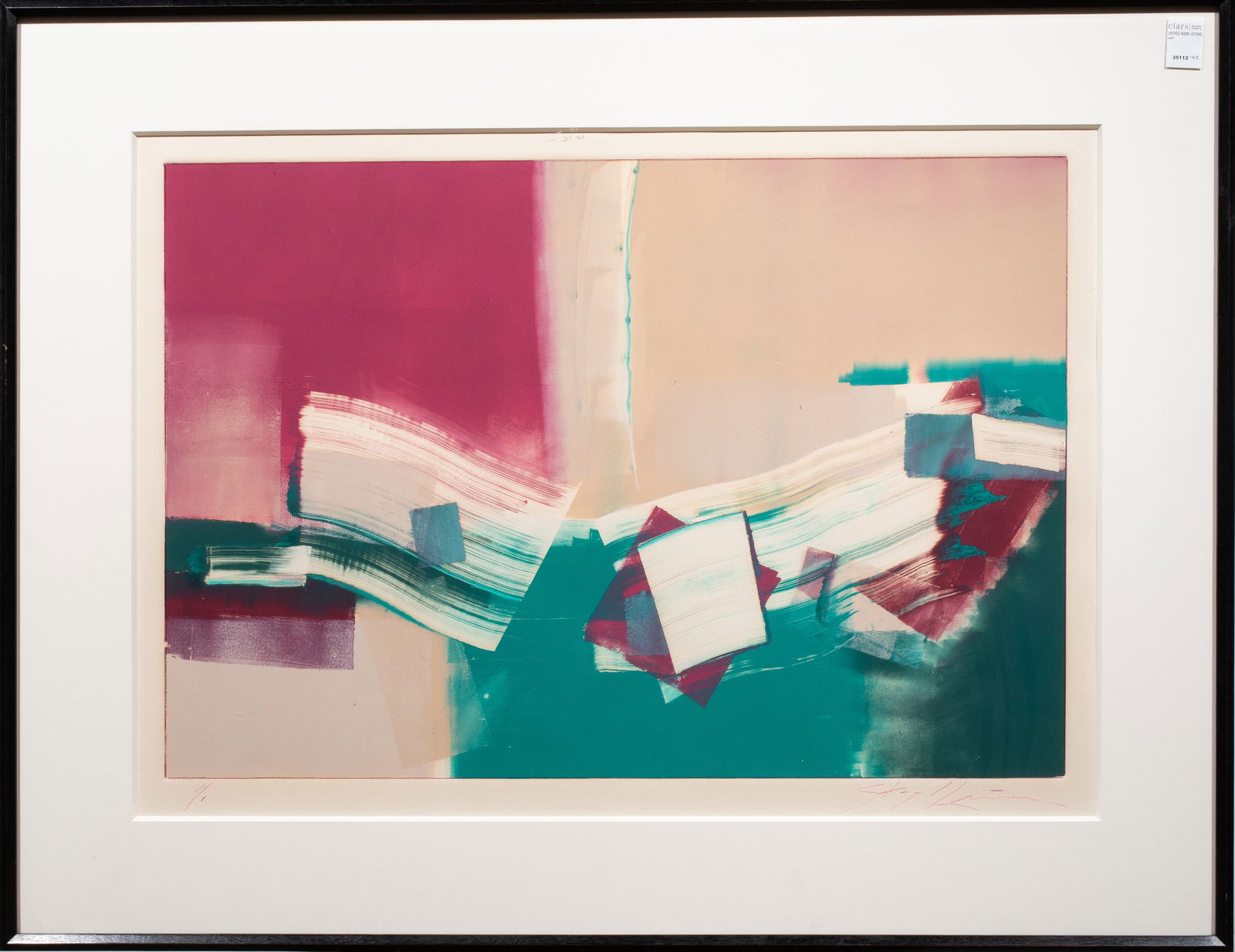 Print, Stacy Lim: Stacy Lim (American, 20th century), Untitled, monotype, ink signed lower right, overall (with frame): 34"h x 43.5"w