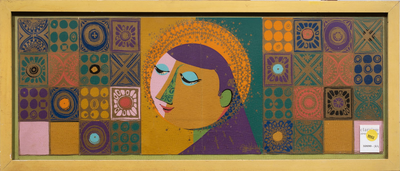 Print, Bjorn Wiinblad: Bjorn Wiinblad (Danish, 1918-2006), Untitled, 1966, screenprint, signed and dated in plate, overall (with frame): 11"h x 25.5"w