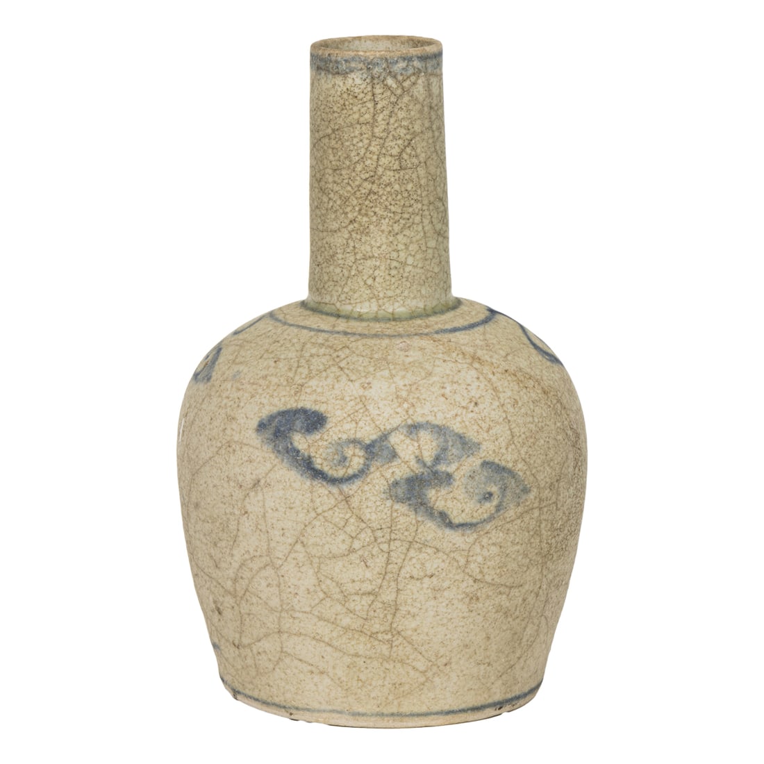 A Vietnamese blue and white mallet vase: A Vietnamese blue and white mallet vase. 9" high.