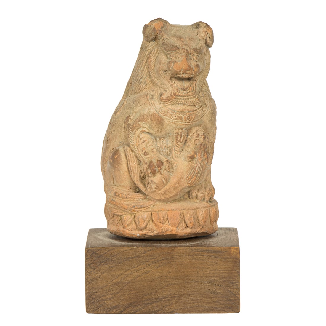 A Chinese earthenware guardian lion group (1 of 4)