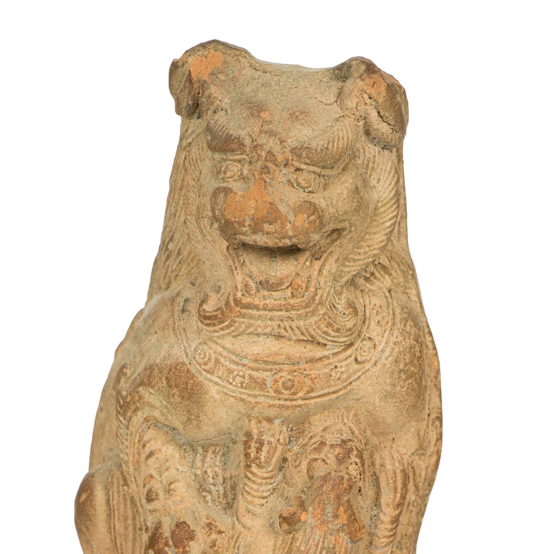 A Chinese earthenware guardian lion group - 4