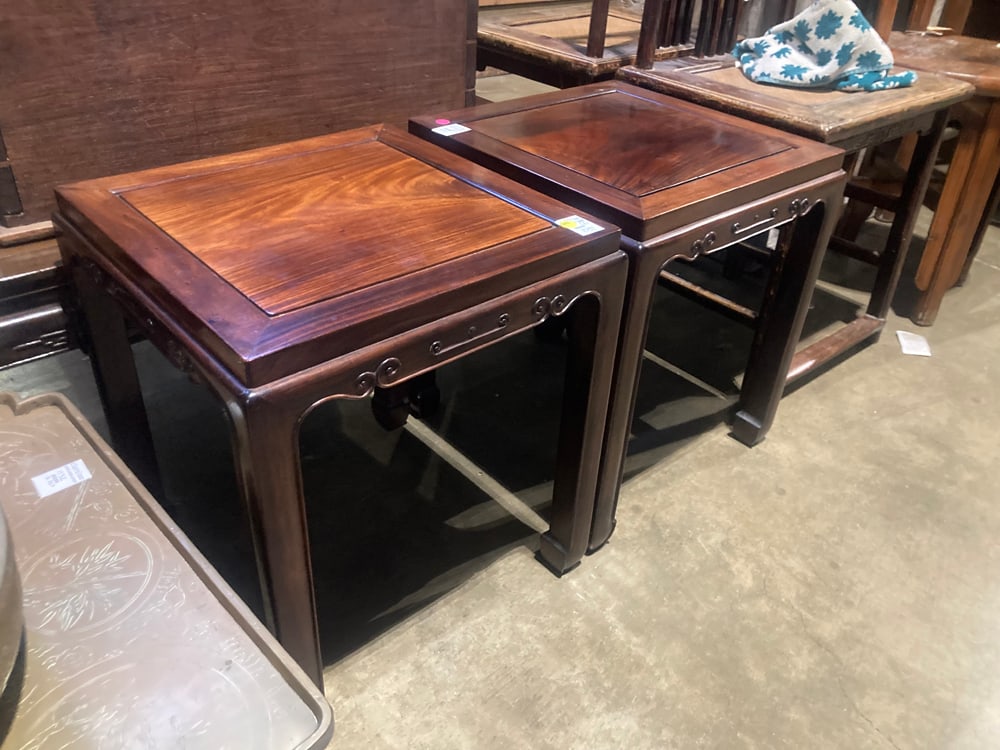 A pair of Chinese rosewood square tables (1 of 1)