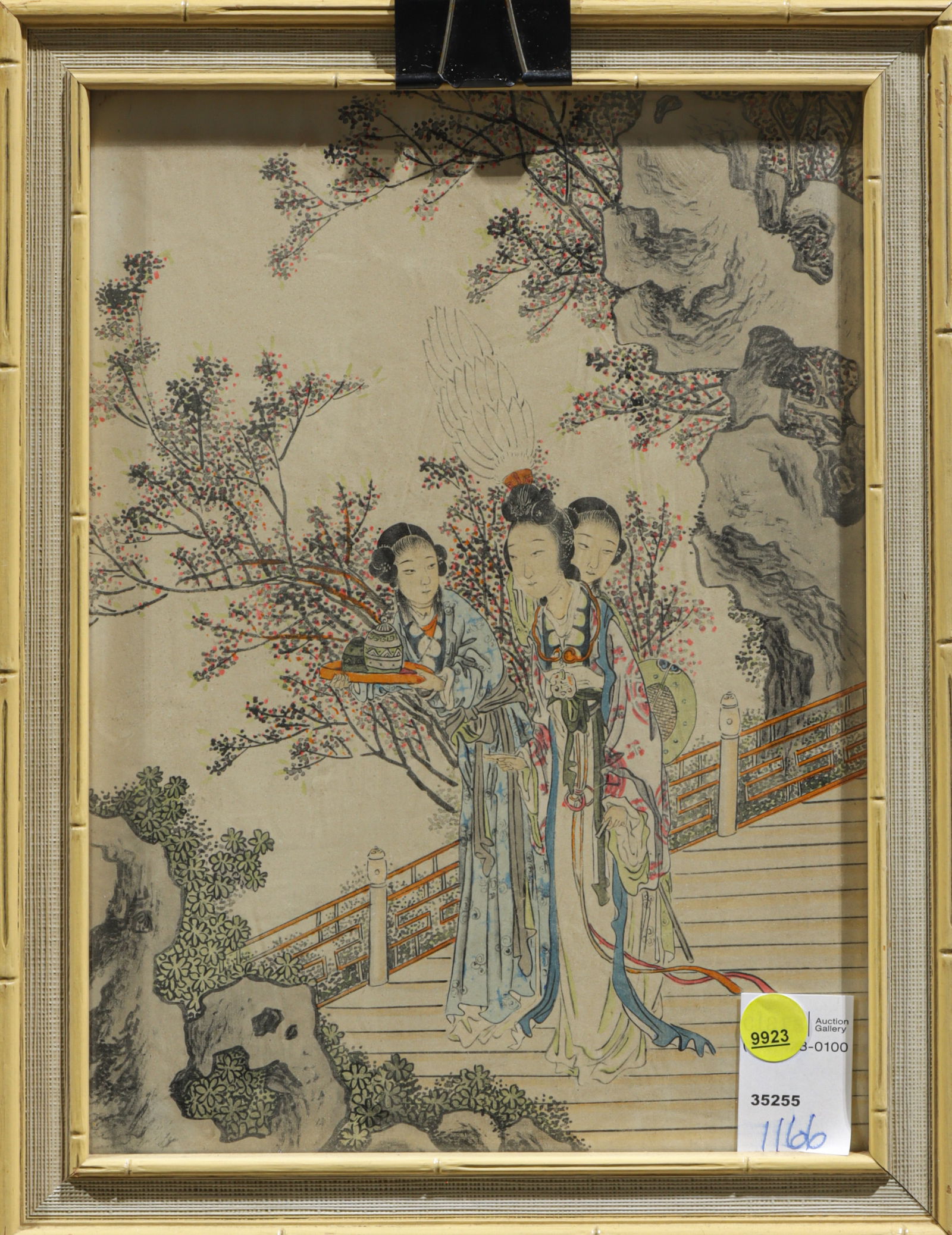 Chinese school (early 20th century) - Figures: Chinese school (early 20th century) - Figures. Woodblock print, framed and glazed, 11.5"h x 8.5"w.