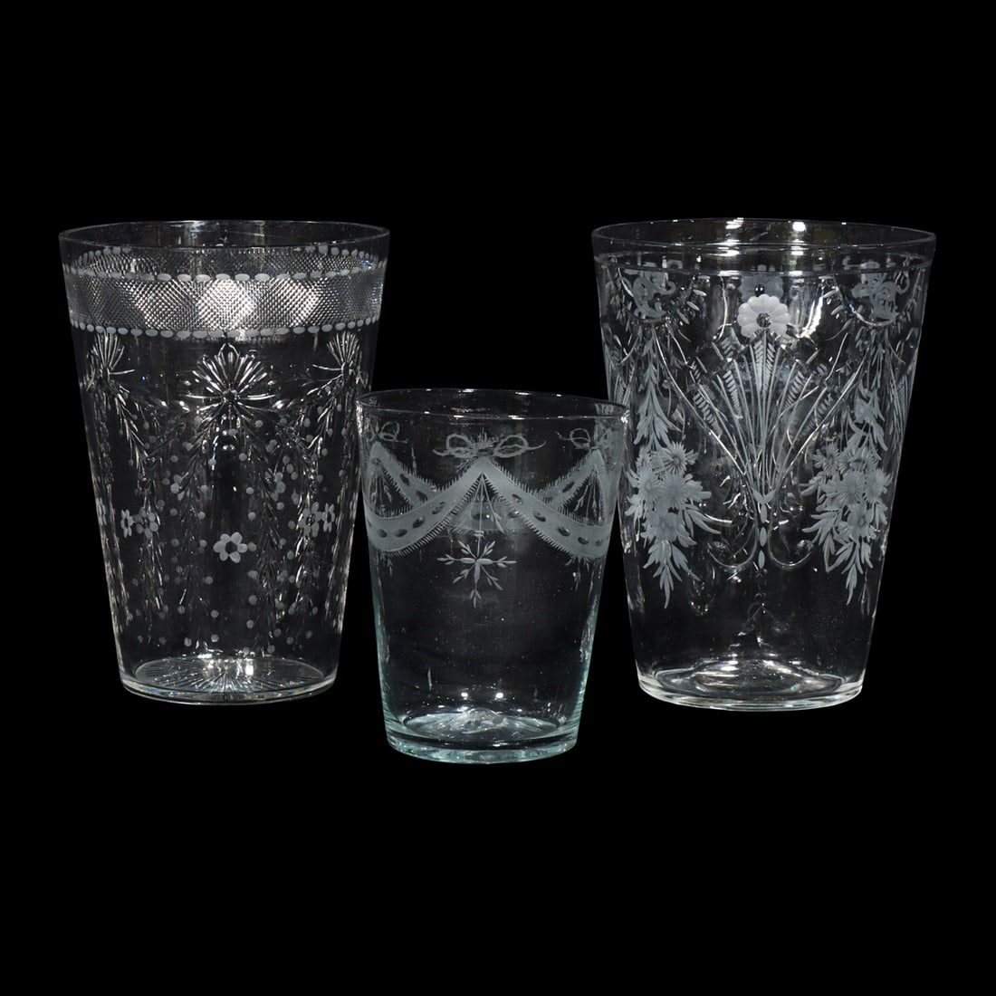 Three engraved glass vases (1 of 4)