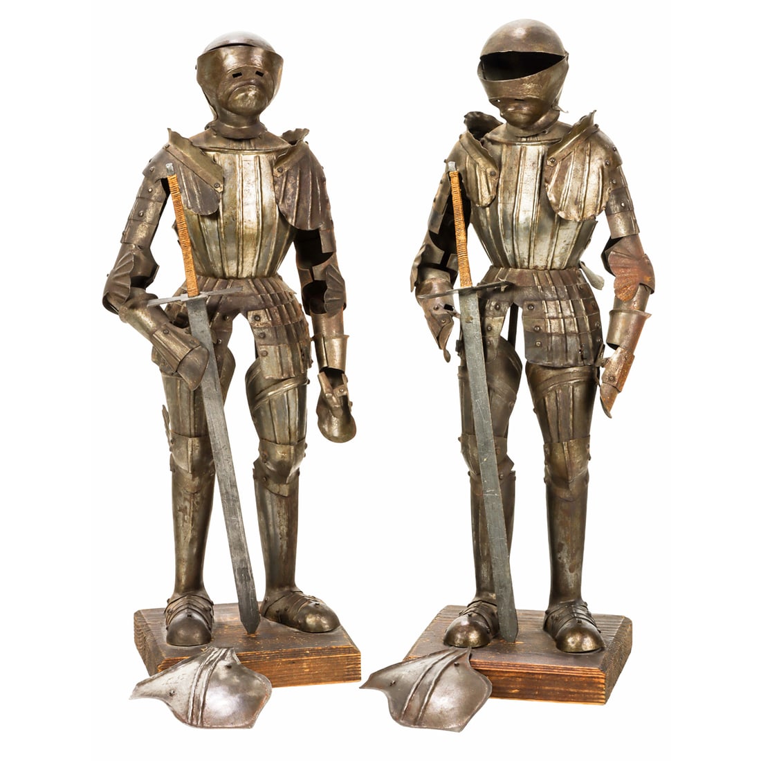 A pair of Continental miniature articulated suits of armor (1 of 5)
