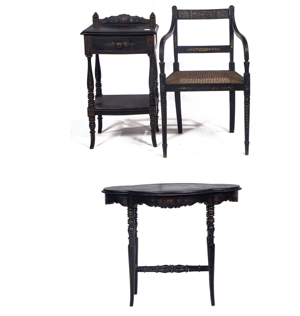 A group of American Victorian paint decorated furniture (1 of 11)