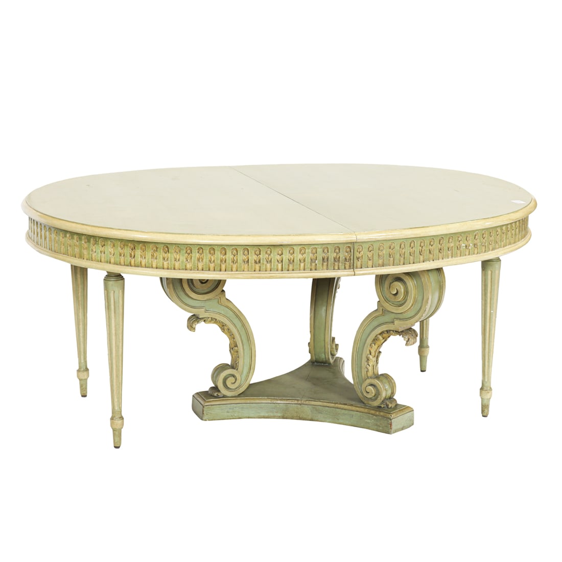 A Neoclassical style painted oval extension dining table (1 of 5)