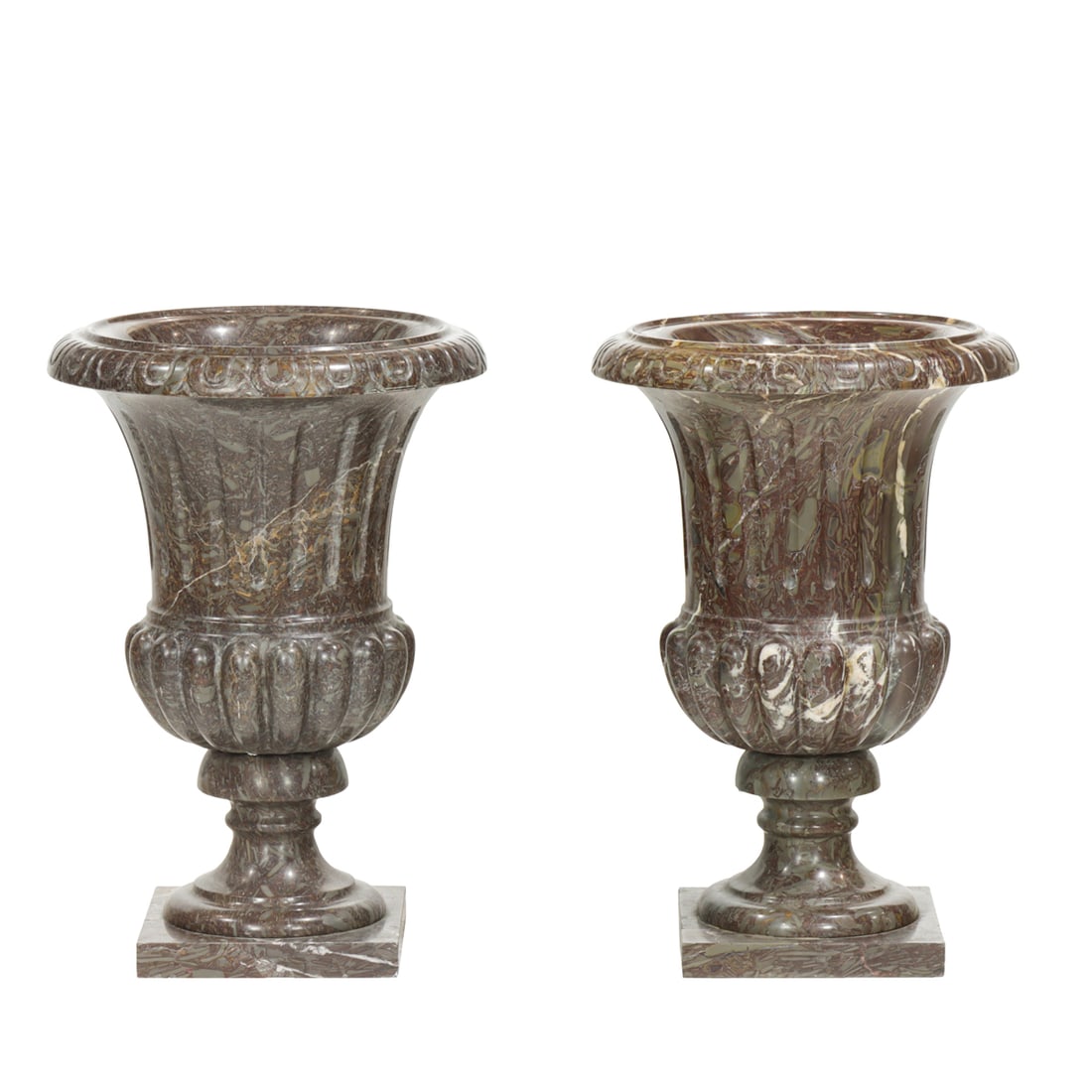 A large pair of Neoclassical style breccia stone urns (1 of 4)