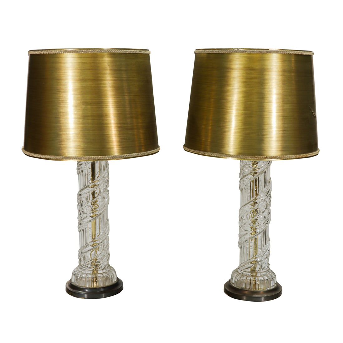A vintage pair of glass table lamps (1 of 3)