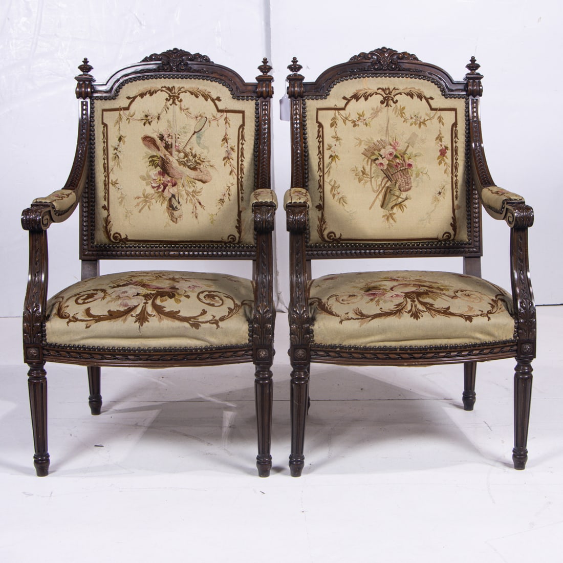A pair of Louis XVI fauteuils, circa 1860 (1 of 3)