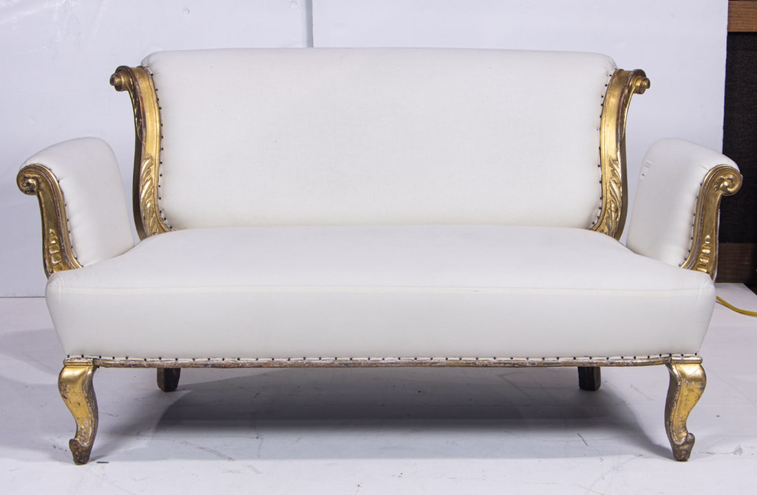 A French giltwood settee, circa 1860 (1 of 3)