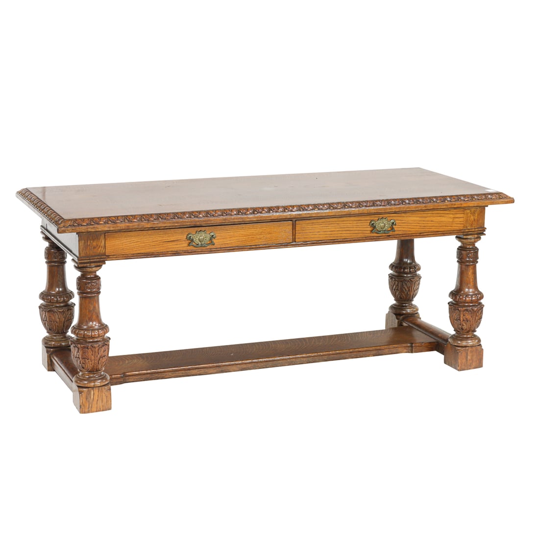 A Renaissance Revival oak library table (1 of 4)