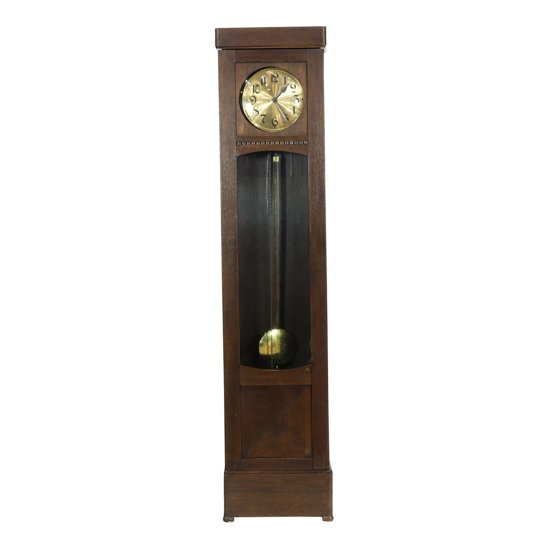 An Arts and Crafts oak tall case clock (1 of 4)