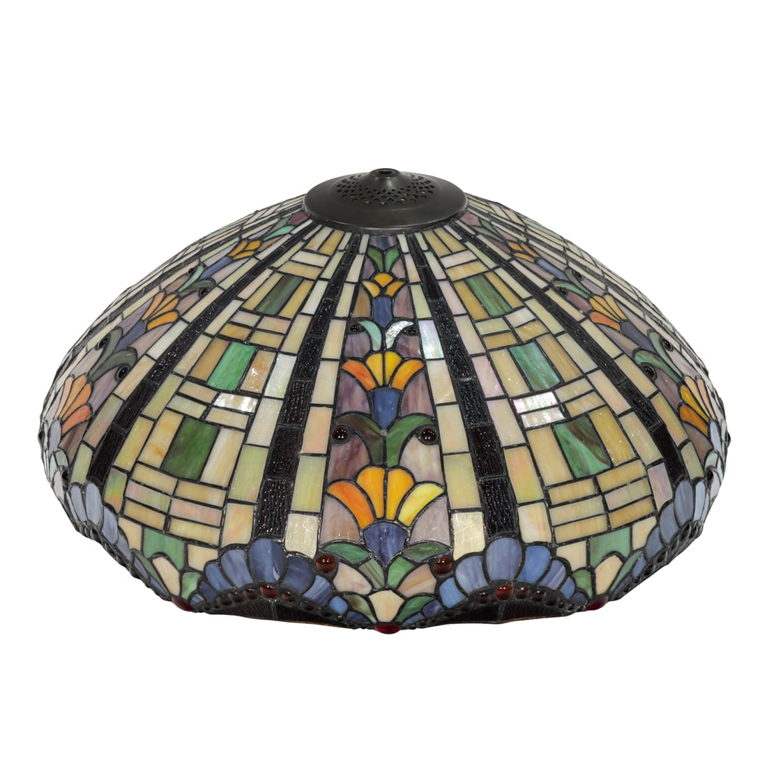 A Tiffany style leaded glass lamp shade (1 of 3)