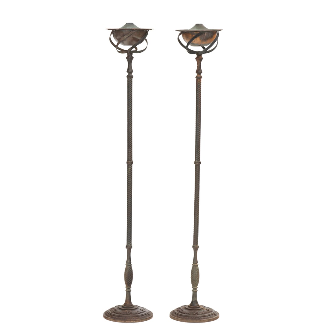A pair of cast iron torchieres (1 of 3)