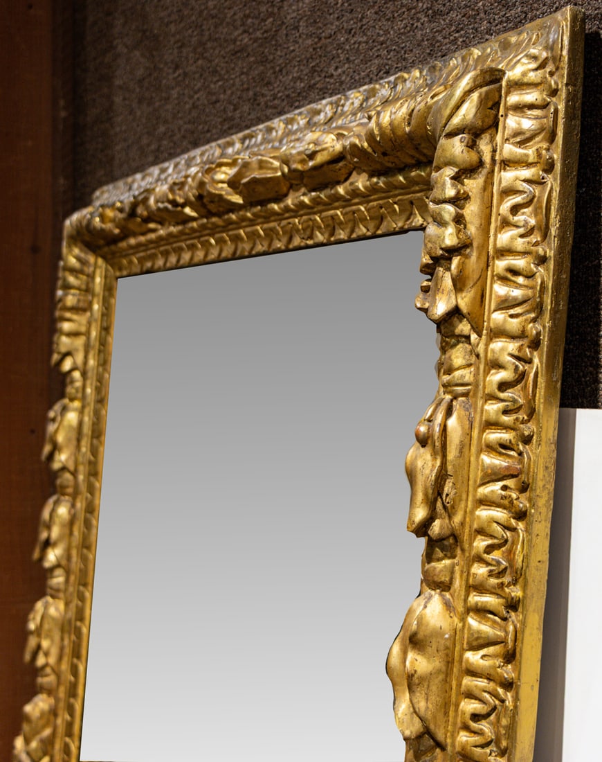 A Baroque style giltwood rectangular mirror - 3