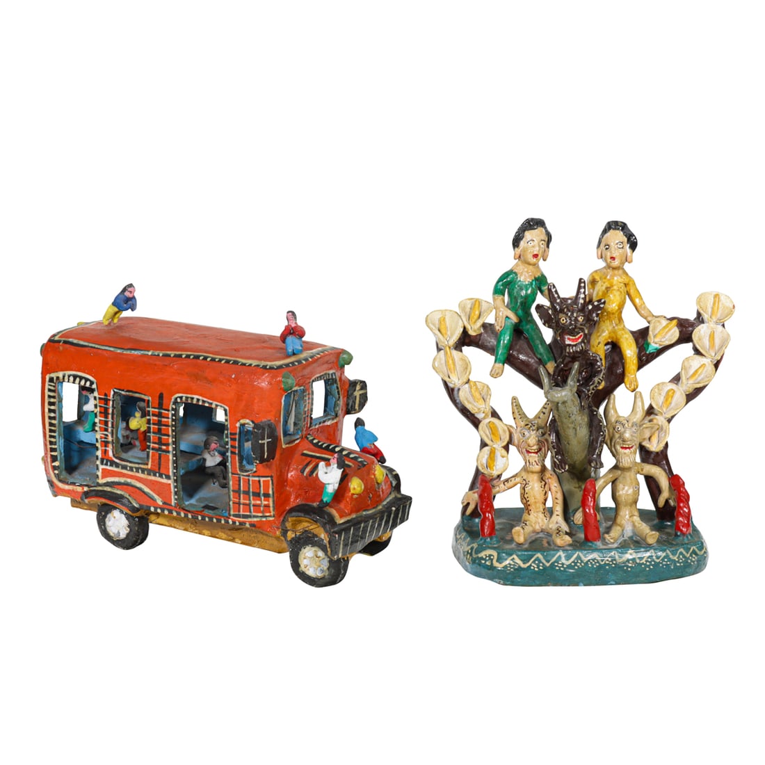 Two Mexican Folk Art pottery sculputres (1 of 3)