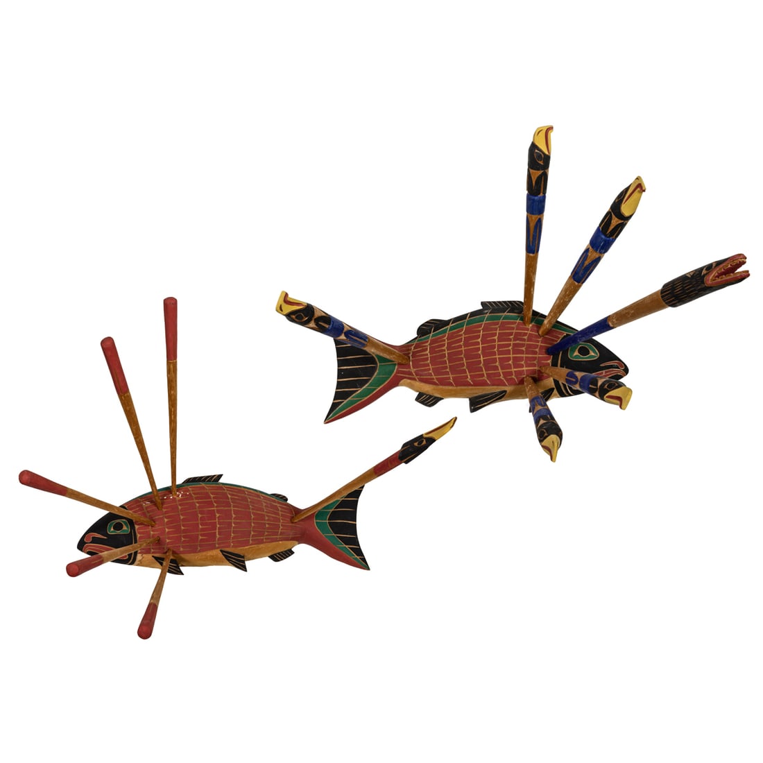 Two Pacific Northwest fish games, each signed H. Joe and dated (1 of 8)