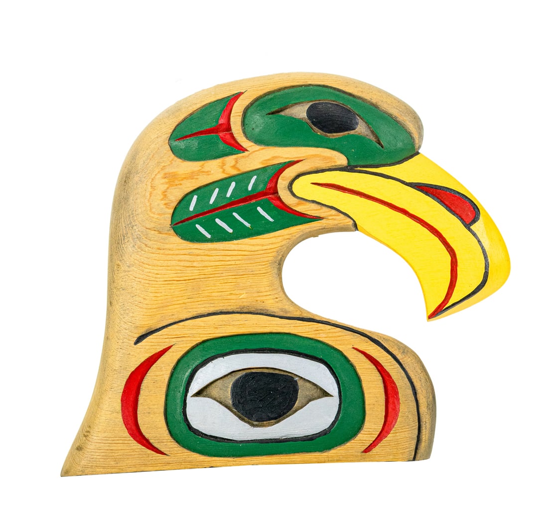 A Pacific Northwest relief plaque of a raven, signed Doug August (1 of 4)