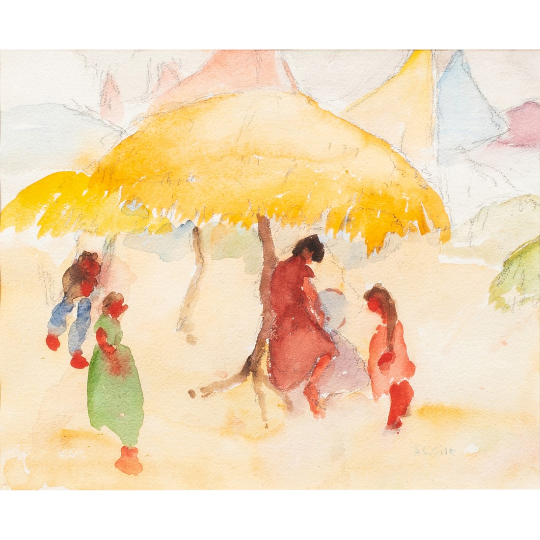 Watercolor, Attributed to Selden Connor Gile (1 of 4)