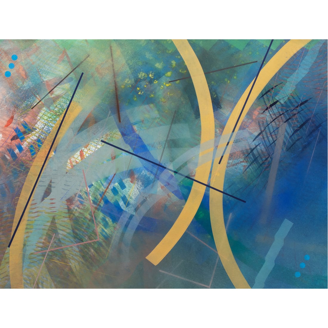 Watercolor, Paul Garland: Paul Garland (American, b. 1943), "Some Relief," 1982, watercolor, gallery label (Worthington Gallery West, Springdale, UT) affixed verso, sheet: 36"h x 47"w, overall (with frame): 46"h x 47"w