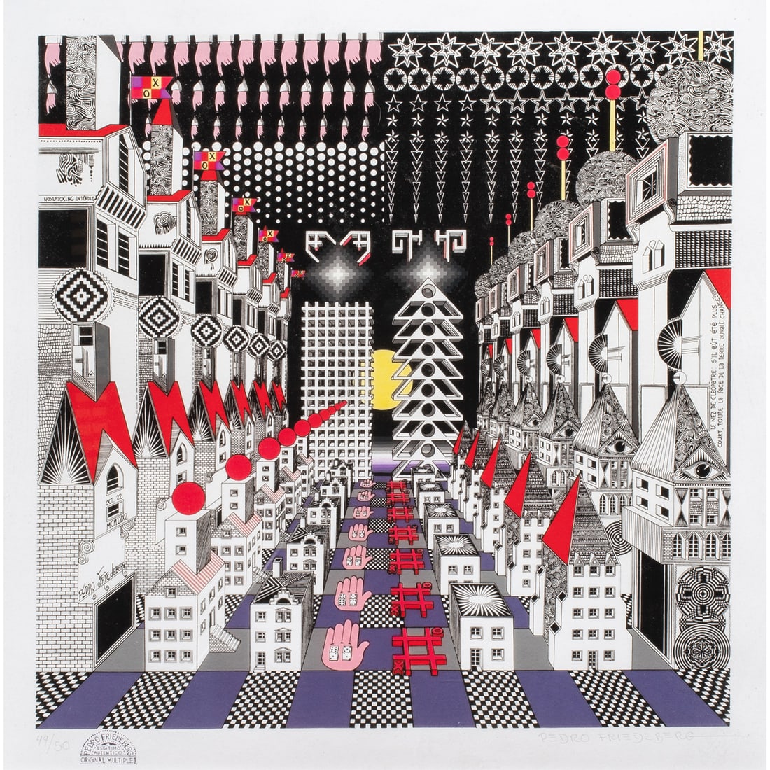 Print, Pedro Friedeberg: Pedro Friedeberg (Mexican, 1936-2026), Untitled, digital pigment print, pencil signed lower right, edition 49/50, image: 19"h x 18.75"w, overall (with frame): 27"h x 27"w
