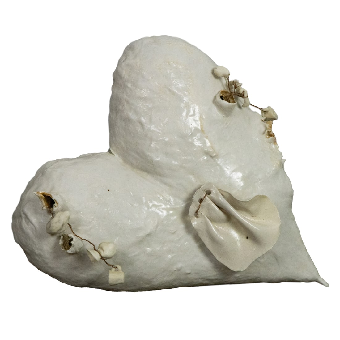 Ceramic, Sandra Shannonhouse: Sandra Shannonhouse (American, 1947-2025), Heart, ceramic sculpture, overall: 13"h x 11.5"w x 5"d