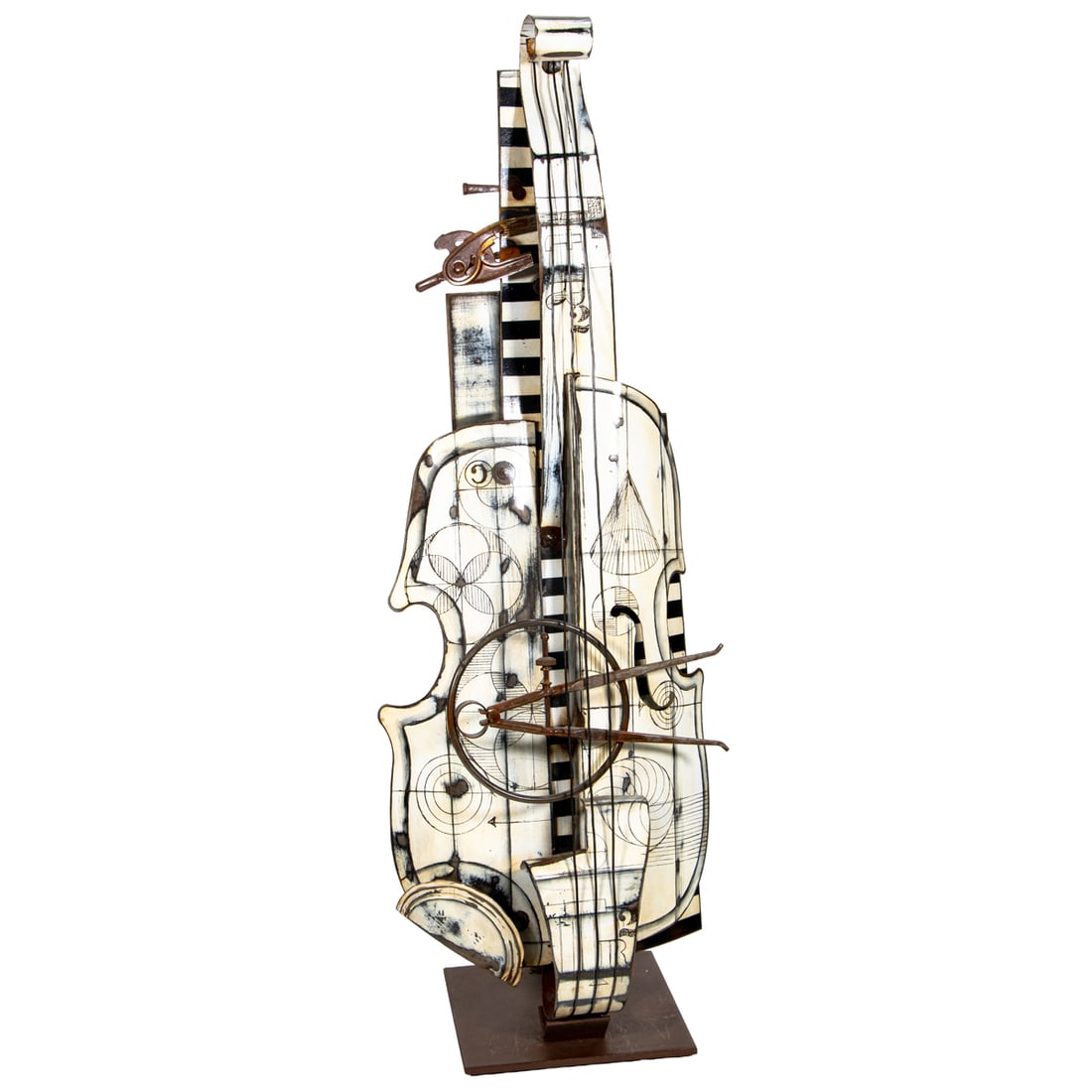 Sculpture, Kari von Wening: Kari von Wening (American, 21st century), "TTR2" (Violin), 2010, metal sculpture, signed, titled, and dated verso, overall (on stand): 26"h x 8.5"w x 6"d