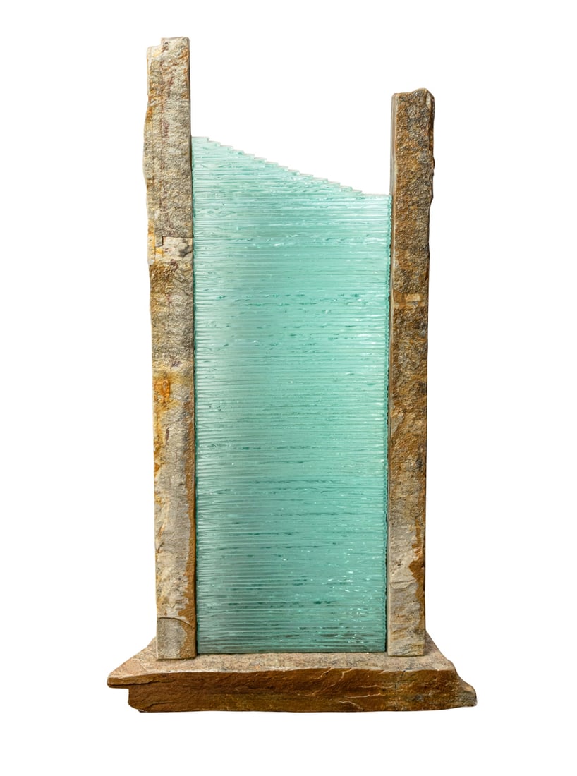 Sculpture, David Falossi: David Falossi (American, b.1957), Untitled, glass and granite sculpture, overall: 38"h x 20"w x 8"d