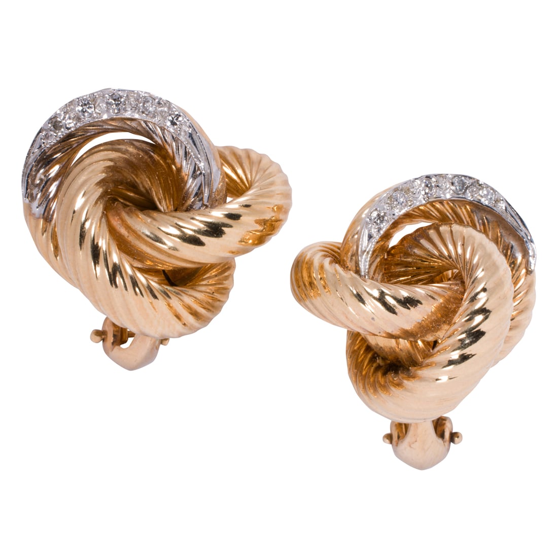 A pair of diamond and 14k gold earrings (1 of 1)