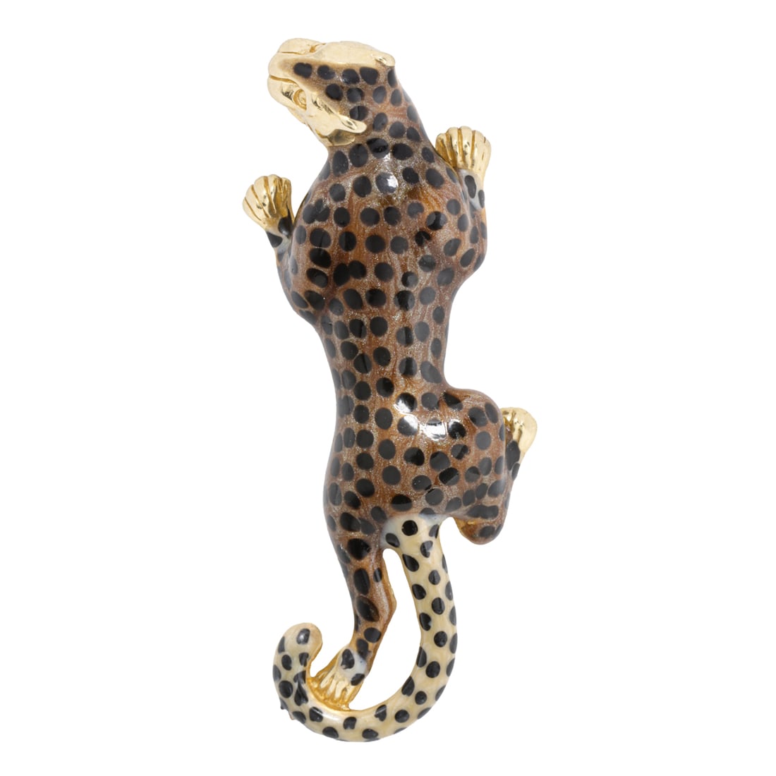 An enamel and 14k gold jaguar brooch (1 of 1)