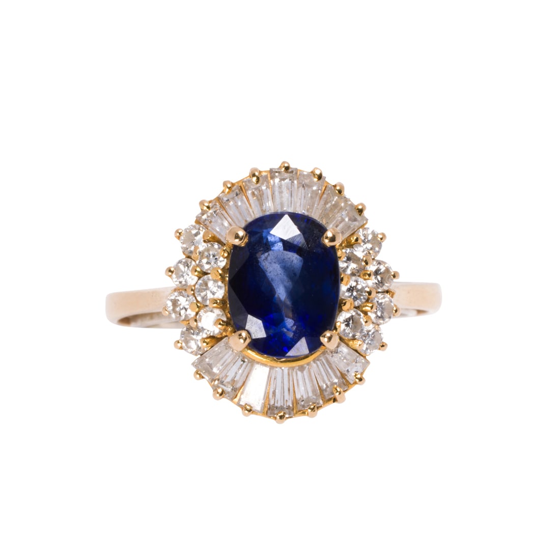 A sapphire, diamond, and 18k gold ring (1 of 2)
