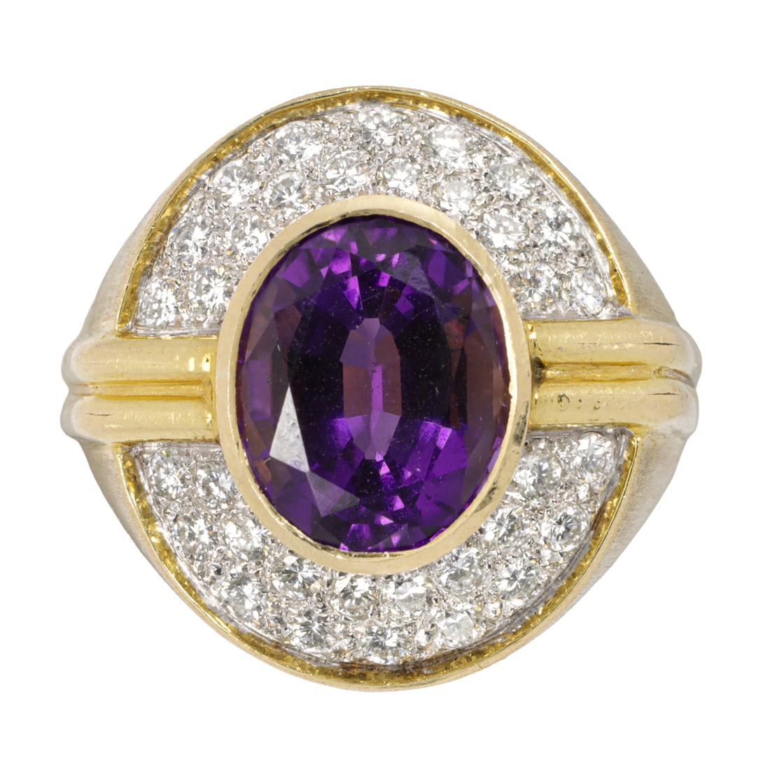 An amethyst, diamond, and 18k gold ring (1 of 2)