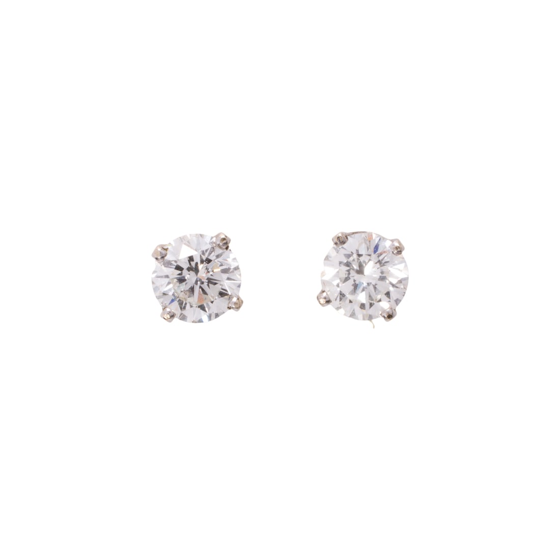 A pair of diamond and platinum solitaire earrings (1 of 1)