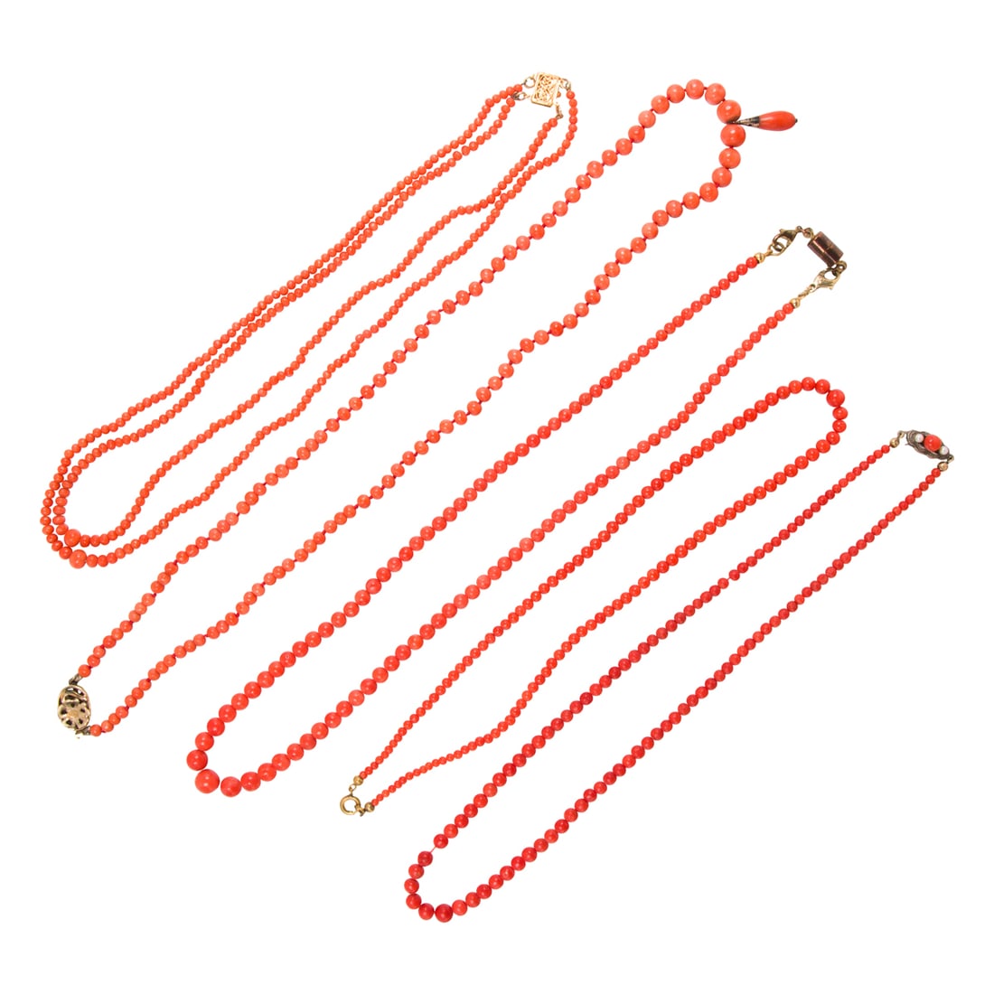 A group of coral necklaces (1 of 2)