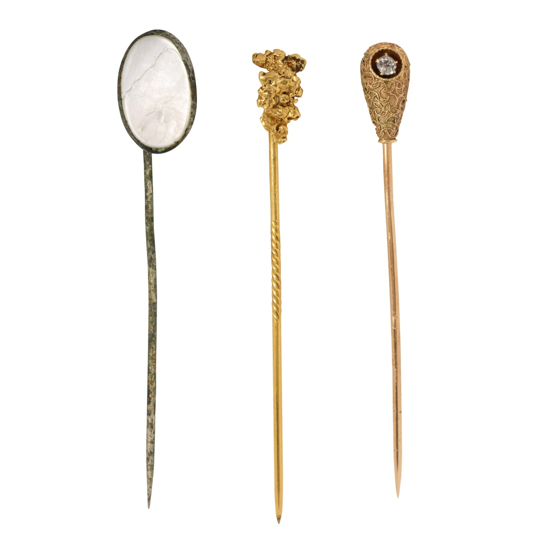 Three antique silver and gold stick pins (1 of 1)