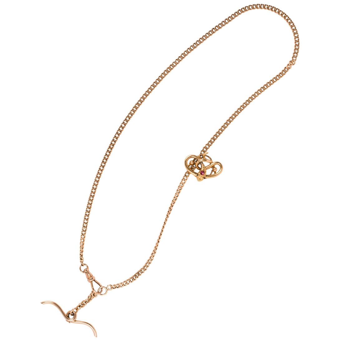 A Victorian 14k rose gold watch chain (1 of 2)