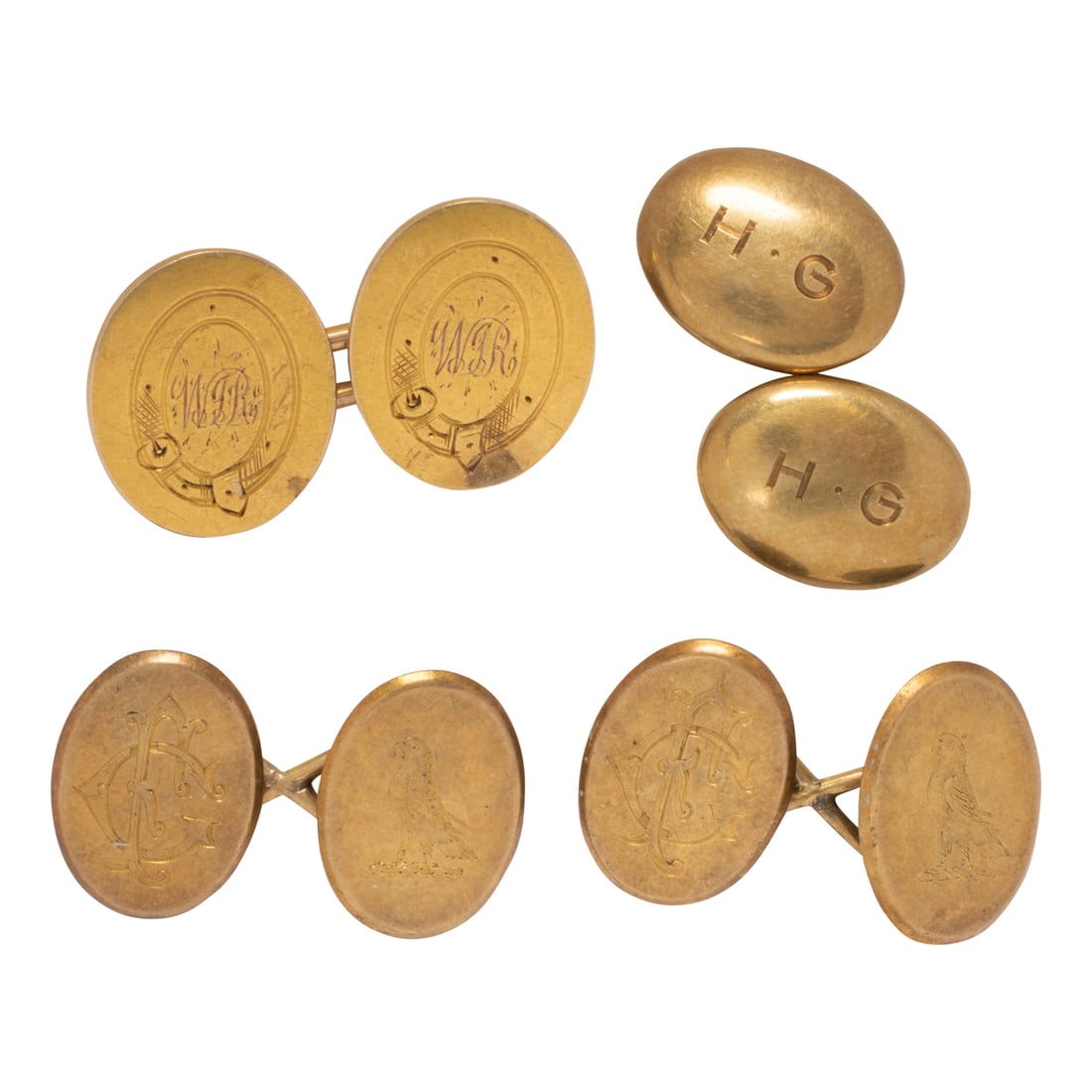 A group of double sided gold cufflinks (1 of 1)