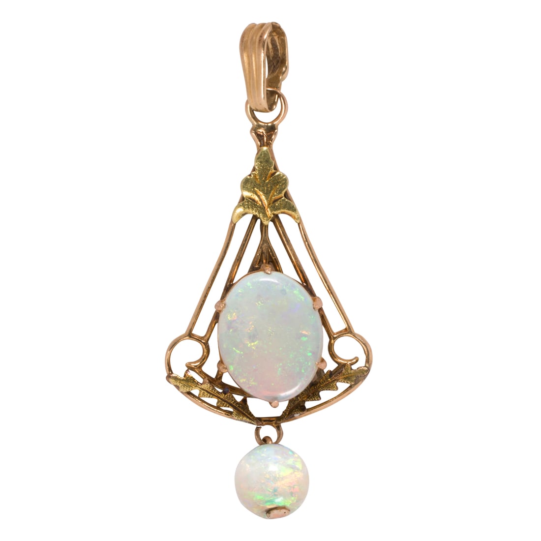 A coral and 14k gold necklace: A coral and 14k gold necklacethe fine link chain with elongate coral beads; length: 18 in; 3.84 grams