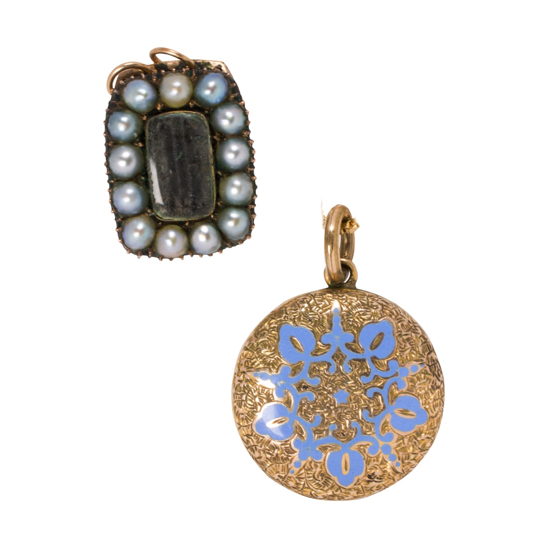 Two Victorian gold-filled mourning pendants (1 of 1)