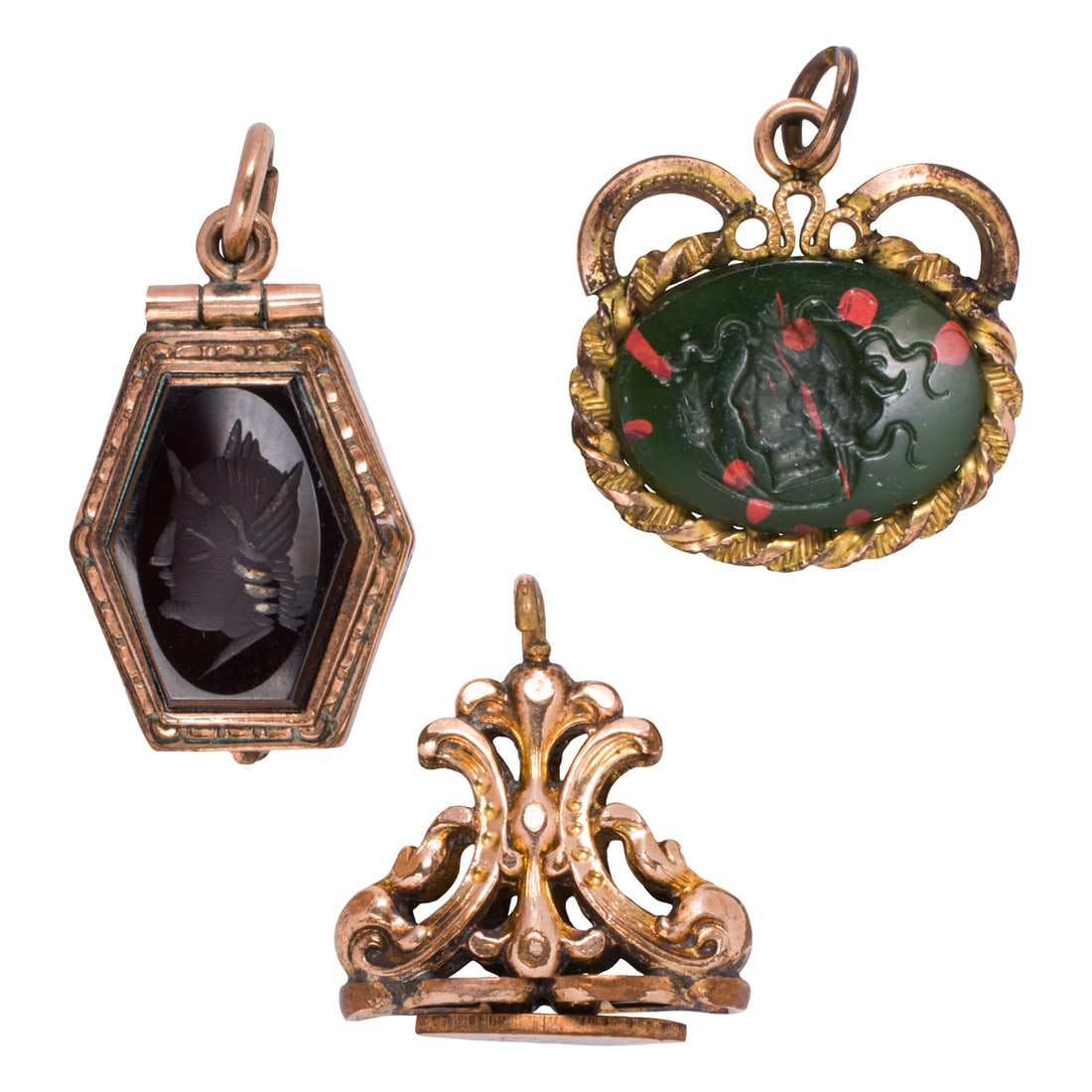 Three Victorian gold-filled watch fobs (1 of 2)