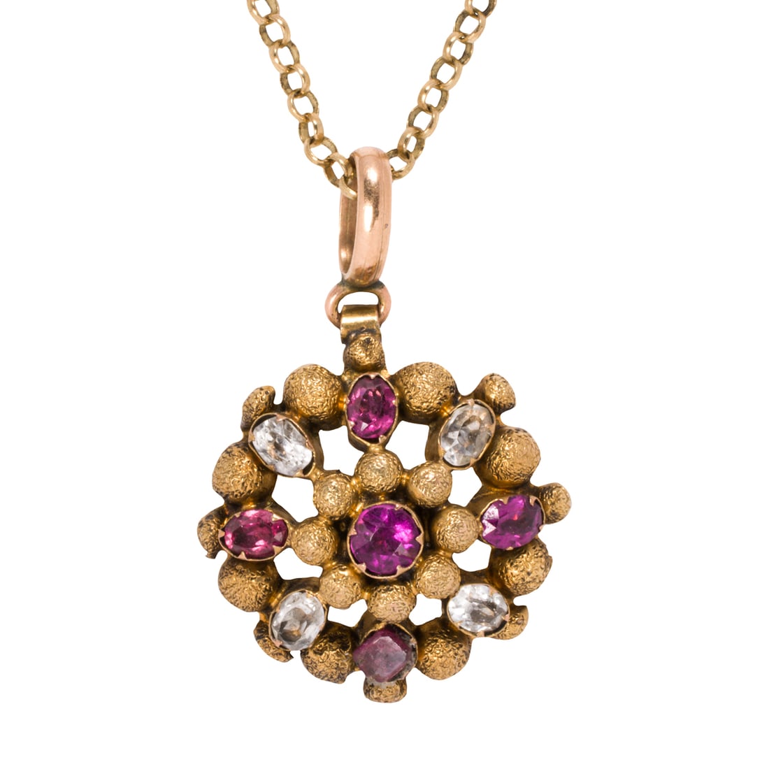 A Victorian gemstone, 14k, and 9k gold pendant necklace (1 of 2)