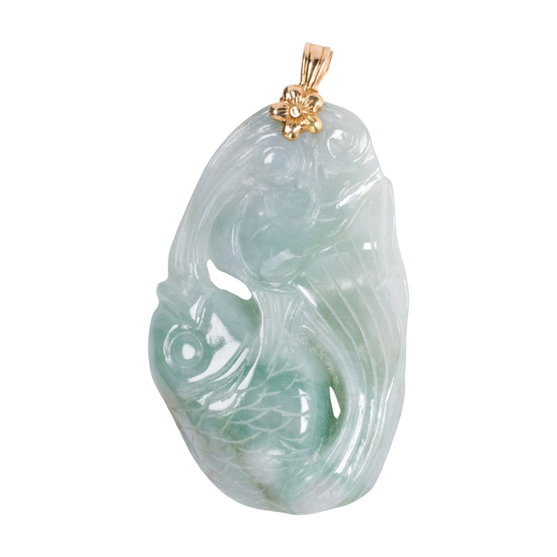 A jade and 14k gold pendant (1 of 2)