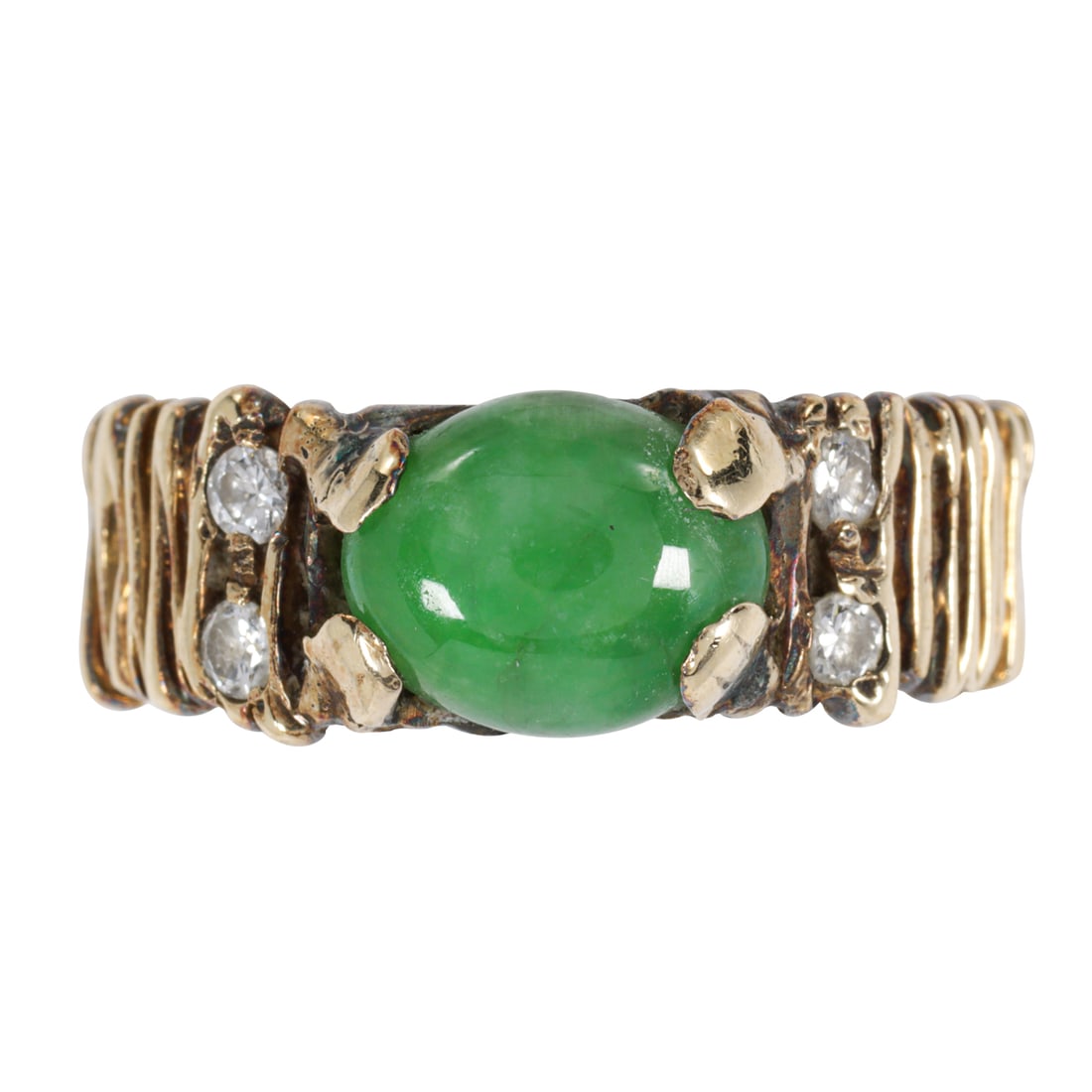 A jade, diamond, and 14k gold ring (1 of 2)