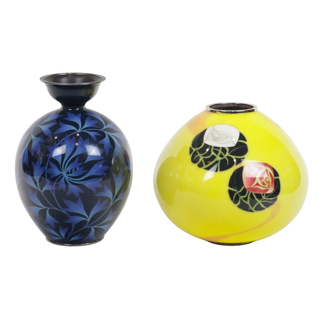 (lot of 2) Contemporary Japanese cloisonne enamel vases (1 of 8)