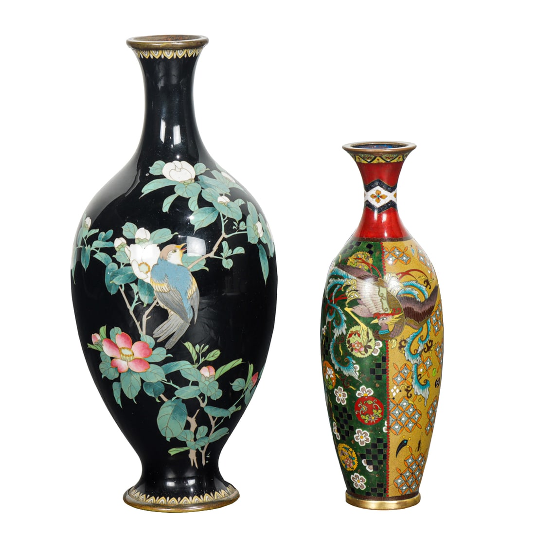 (lot of 2) Japanese cloisonne enamel vases (1 of 5)