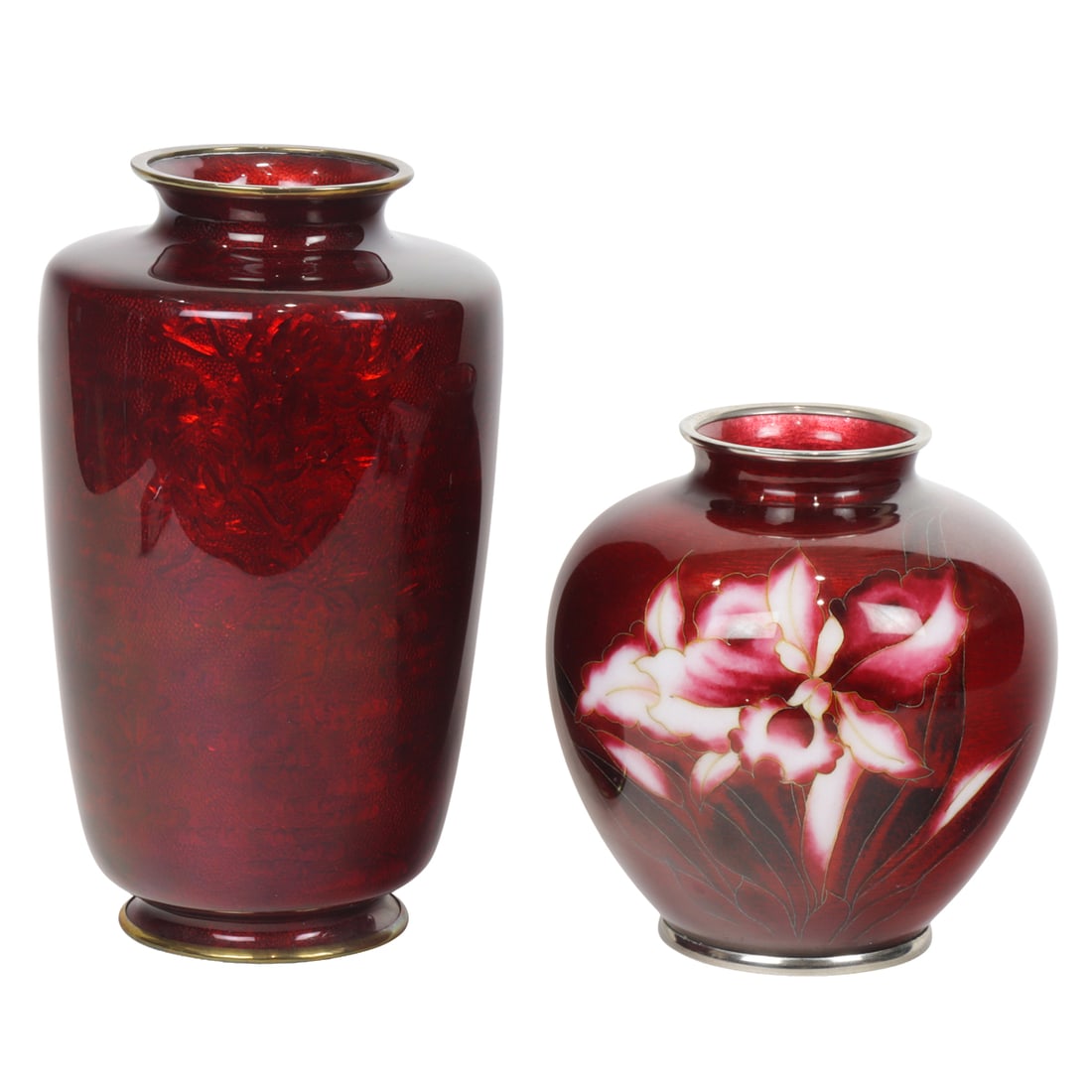 (lot of 2) Japanese ginbari vases (1 of 7)