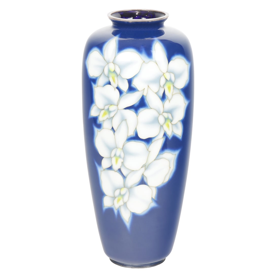 A Japanese cloisonne enamel 'iris' vase (1 of 7)