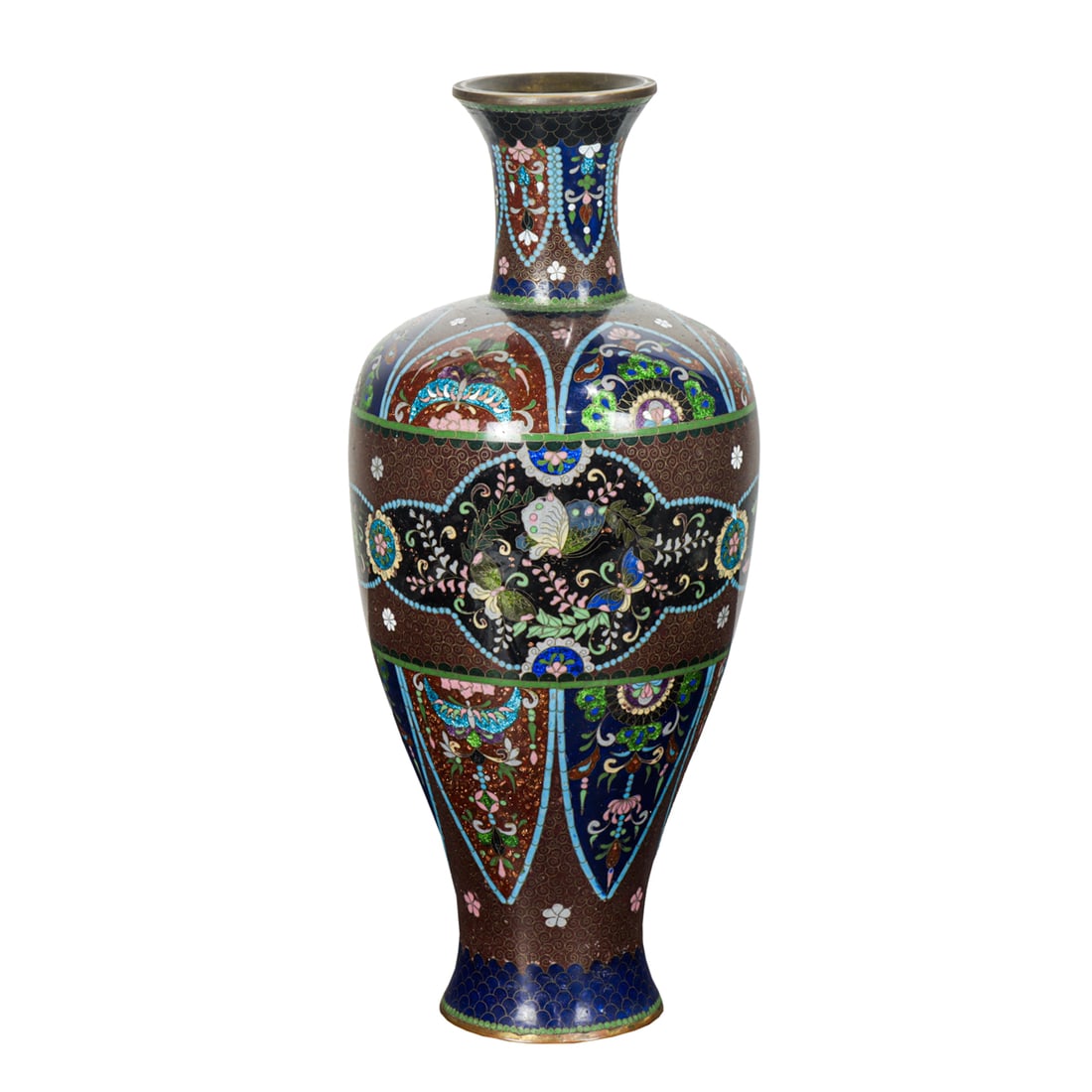 A large Japanese cloisonne enamel 'phoenix' vase (1 of 5)