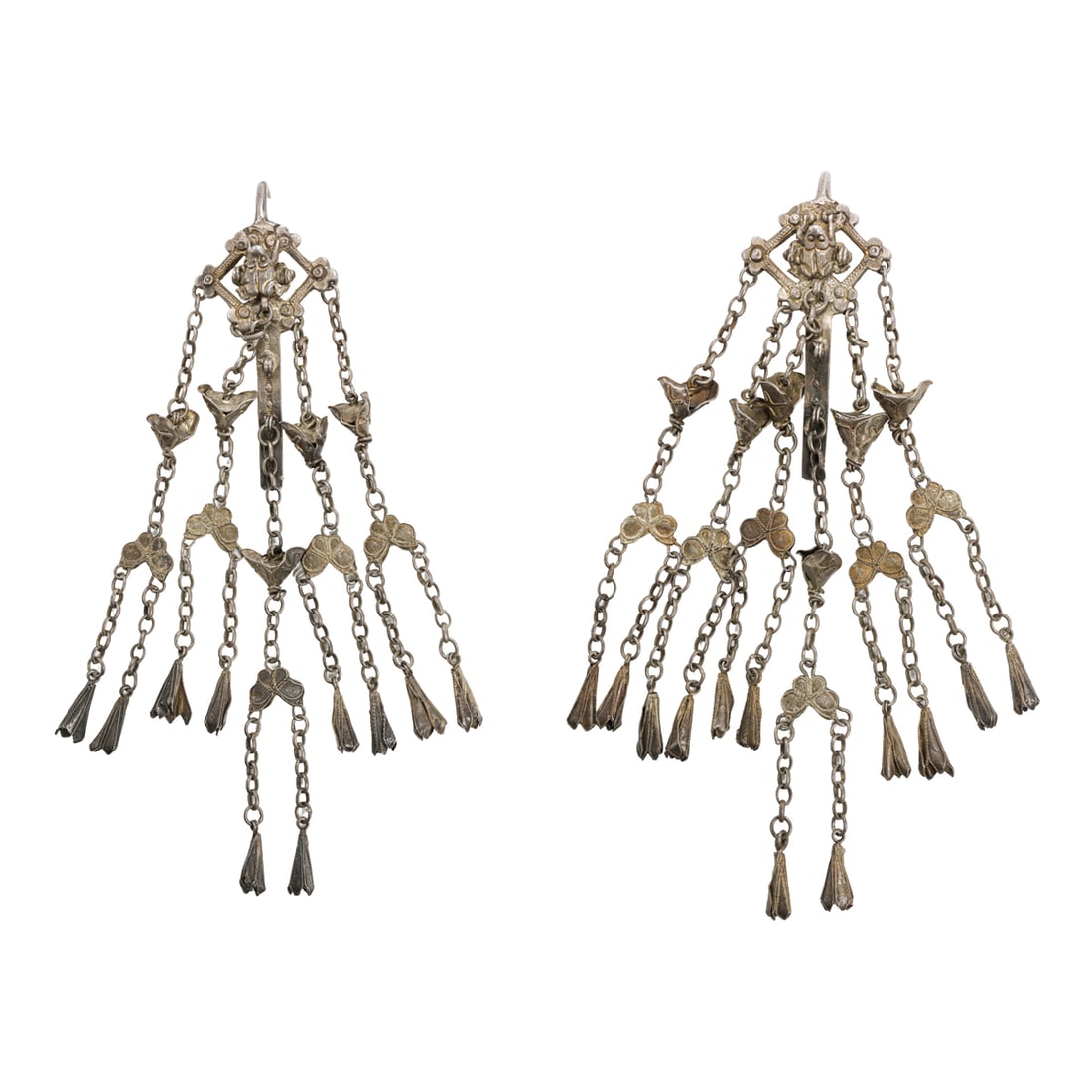 Two pairs of Chinese silver earrings (1 of 6)